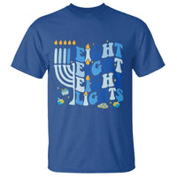 Happy Hanukkah T Shirt Retro Groovy Eight Nights and Eight Lights - Wonder Print Shop