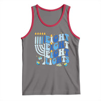 Happy Hanukkah Tank Top Retro Groovy Eight Nights and Eight Lights - Wonder Print Shop