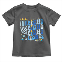 Happy Hanukkah Toddler T Shirt Retro Groovy Eight Nights and Eight Lights - Wonder Print Shop