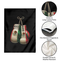 Mexican Boxing Gloves Garden Flag Retro Vintage Mexico Flag Boxer