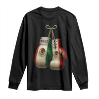 Mexican Boxing Gloves Long Sleeve Shirt Retro Vintage Mexico Flag Boxer