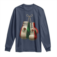 Mexican Boxing Gloves Long Sleeve Shirt Retro Vintage Mexico Flag Boxer