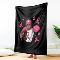 Black Women Fight Breast Cancer Awareness Throw Blanket Pink Ribbon African American