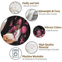 Black Women Fight Breast Cancer Awareness Throw Blanket Pink Ribbon African American