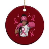 Black Women Fight Breast Cancer Awareness Ceramic Ornament Pink Ribbon African American
