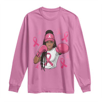 Black Women Fight Breast Cancer Awareness Long Sleeve Shirt Pink Ribbon African American