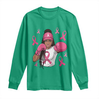 Black Women Fight Breast Cancer Awareness Long Sleeve Shirt Pink Ribbon African American