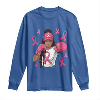 Black Women Fight Breast Cancer Awareness Long Sleeve Shirt Pink Ribbon African American