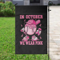 Baseball Breast Cancer Garden Flag In October We Wear Pink Baseball Drip