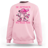 Baseball Breast Cancer Sweatshirt In October We Wear Pink Baseball Drip