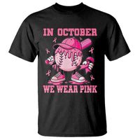 Baseball Breast Cancer T Shirt In October We Wear Pink Baseball Drip