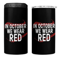 In October We Wear Red 4 in 1 Can Cooler Tumbler Philadelphia Baseball Phillies - Wonder Print Shop