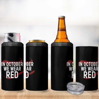 In October We Wear Red 4 in 1 Can Cooler Tumbler Philadelphia Baseball Phillies - Wonder Print Shop