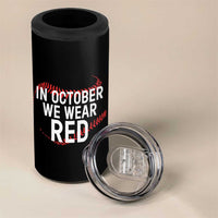 In October We Wear Red 4 in 1 Can Cooler Tumbler Philadelphia Baseball Phillies - Wonder Print Shop