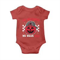 Red October Halloween Baby Onesie Vintage Philadelphia Baseball Fan Jackolantern Pumpkin - Wonder Print Shop