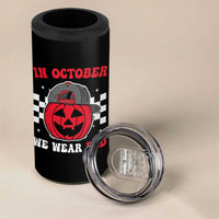 Red October Halloween 4 in 1 Can Cooler Tumbler Vintage Philadelphia Baseball Fan Jackolantern Pumpkin - Wonder Print Shop
