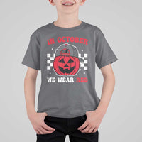 Red October Halloween T Shirt For Kid Vintage Philadelphia Baseball Fan Jackolantern Pumpkin - Wonder Print Shop