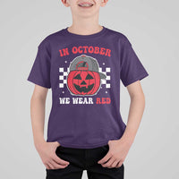 Red October Halloween T Shirt For Kid Vintage Philadelphia Baseball Fan Jackolantern Pumpkin - Wonder Print Shop
