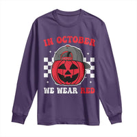 Red October Halloween Long Sleeve Shirt Vintage Philadelphia Baseball Fan Jackolantern Pumpkin - Wonder Print Shop