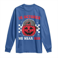 Red October Halloween Long Sleeve Shirt Vintage Philadelphia Baseball Fan Jackolantern Pumpkin - Wonder Print Shop