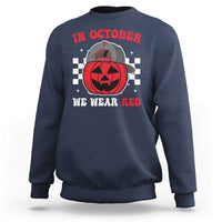 Red October Halloween Sweatshirt Vintage Philadelphia Baseball Fan Jackolantern Pumpkin - Wonder Print Shop