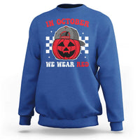 Red October Halloween Sweatshirt Vintage Philadelphia Baseball Fan Jackolantern Pumpkin - Wonder Print Shop