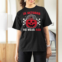 Red October Halloween T Shirt For Women Vintage Philadelphia Baseball Fan Jackolantern Pumpkin - Wonder Print Shop