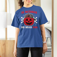 Red October Halloween T Shirt For Women Vintage Philadelphia Baseball Fan Jackolantern Pumpkin - Wonder Print Shop