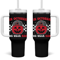 Red October Halloween Tumbler With Handle Vintage Philadelphia Baseball Fan Jackolantern Pumpkin - Wonder Print Shop