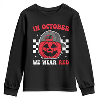 Red October Halloween Youth Sweatshirt Vintage Philadelphia Baseball Fan Jackolantern Pumpkin - Wonder Print Shop
