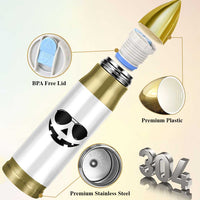 Pumpkin Face Bullet Tumbler Vintage Jack o Lantern Jackolantern Spooky Season Halloween - Wonder Print Shop