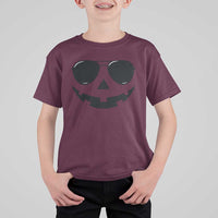 Pumpkin Face T Shirt For Kid Vintage Jack o Lantern Jackolantern Spooky Season Halloween - Wonder Print Shop