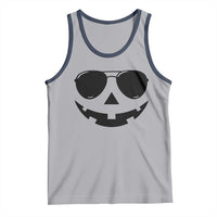 Pumpkin Face Tank Top Vintage Jack o Lantern Jackolantern Spooky Season Halloween - Wonder Print Shop
