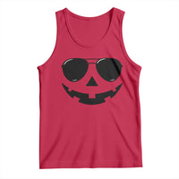 Pumpkin Face Tank Top Vintage Jack o Lantern Jackolantern Spooky Season Halloween - Wonder Print Shop