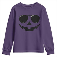 Pumpkin Face Youth Sweatshirt Vintage Jack o Lantern Jackolantern Spooky Season Halloween - Wonder Print Shop