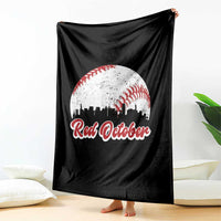 Vintage Red October Throw Blanket Philadelphia Skyline Retro Philly Cityscape - Wonder Print Shop