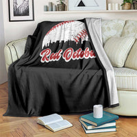 Vintage Red October Throw Blanket Philadelphia Skyline Retro Philly Cityscape - Wonder Print Shop