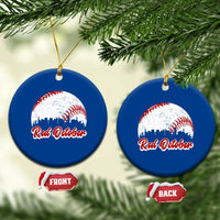 Vintage Red October Ceramic Ornament Philadelphia Skyline Retro Philly Cityscape - Wonder Print Shop