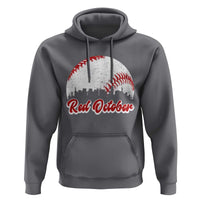 Vintage Red October Hoodie Philadelphia Skyline Retro Philly Cityscape - Wonder Print Shop