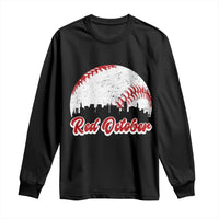 Vintage Red October Long Sleeve Shirt Philadelphia Skyline Retro Philly Cityscape - Wonder Print Shop