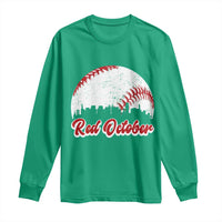 Vintage Red October Long Sleeve Shirt Philadelphia Skyline Retro Philly Cityscape - Wonder Print Shop