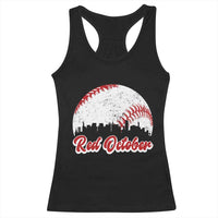 Vintage Red October Racerback Tank Top Philadelphia Skyline Retro Philly Cityscape - Wonder Print Shop