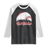 Vintage Red October Raglan Shirt Philadelphia Skyline Retro Philly Cityscape - Wonder Print Shop