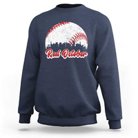 Vintage Red October Sweatshirt Philadelphia Skyline Retro Philly Cityscape - Wonder Print Shop