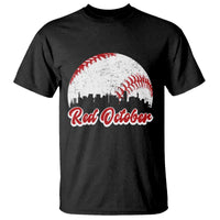 Vintage Red October T Shirt Philadelphia Skyline Retro Philly Cityscape - Wonder Print Shop