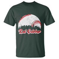 Vintage Red October T Shirt Philadelphia Skyline Retro Philly Cityscape - Wonder Print Shop