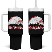 Vintage Red October Tumbler With Handle Philadelphia Skyline Retro Philly Cityscape - Wonder Print Shop