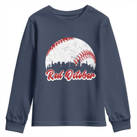 Vintage Red October Youth Sweatshirt Philadelphia Skyline Retro Philly Cityscape - Wonder Print Shop