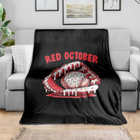Red October Throw Blanket Baseball Drip Ice Cream Sprinkles Baseball Glove - Wonder Print Shop