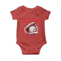 Red October Baby Onesie Baseball Drip Ice Cream Sprinkles Baseball Glove - Wonder Print Shop